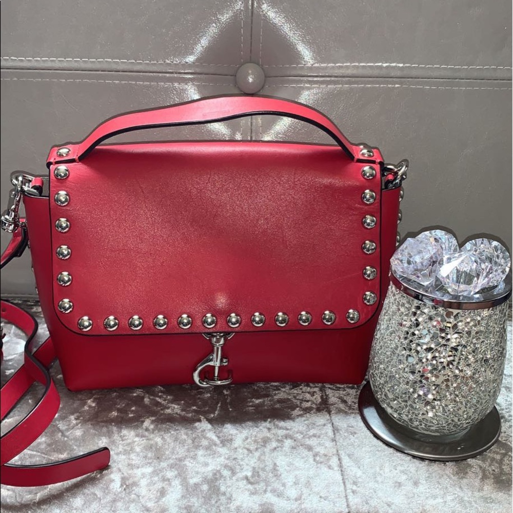 COPY - Rebecca Minkoff Studded Red Leather Cross Body Bag